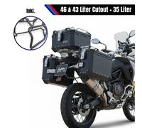 Alukoffersystem Nero per Benelli Trk 502 Top 35 L & Valigia Laterale 46 L Cutout