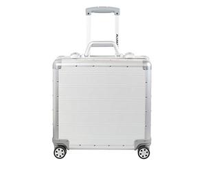 Alumaxx 45172 - Trolley da viaggio Gemini, con scomparto Overnight, valigetta in alluminio, trolley con 4 ruote doppie a 360°, 42,5 x 40 x 21 cm, colore: Argento opaco
