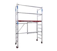 Alumexx FS 75 Impalcatura Pieghevole (Red-Line) - Impalcatura per Interni - Ponteggi per Lavori - Impalcatura da Cantiere - Impalcatura in Alluminio - Impalcatura a Rotelle - Portata: 375 kg (Tipo A +