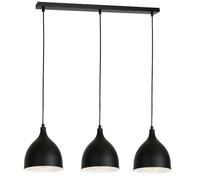 Luminex Lampada a sospensione Nanu, nero, acciaio inox, a 3 luci Luminex