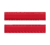 Alumicolor Architect - Righello da 15,2 cm con 4 design smussato per disegno, disegno e ingegneria, calibrazioni divise per (1/8, 1/4), (1/2, 1), (3/8, 3/4), (3, 11/2), rosso