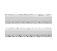 Alumicolor Scala w/4 Design smussato per disegno, disegno e ingegneria, calibrazioni divise per (1/8, 1/4), (1/2, 1), (3/8, 3/4), (3, 11/2), argento