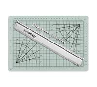 Alumicolor Set con lama per hobby, tappetino autorigenerante e righello AlumiCutter, alluminio, argento