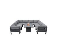 Aluminium 9 Pcs Modular Garden Set With Firepit - Anthracite
