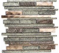 Aluminiummosaik Vetro Pietra Naturale Beige/Grigio Mix Cucina Wc Art: WB49-GV74