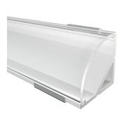 Alumino Profilo in alluminio a LED bianco, 150 cm, profilo angolare, copertura trasparente, per strisce LED da 12 mm, 1,5 m, Weser