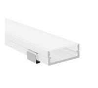 Alumino Profilo in alluminio a LED bianco, 200 cm, copertura opale + accessori, per strisce LED fino a 20 mm, compatibile con Philips Hue, 2 m, Bille