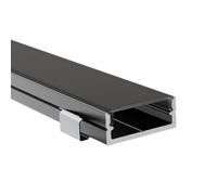 Alumino Profilo in alluminio a LED nero, 100 cm, copertura nera + accessori, per strisce LED fino a 20 mm, compatibile con Philips Hue, 1 m, Bille