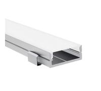 Alumino Profilo in alluminio anodizzato a LED, 200 cm, copertura opale + accessori, per strisce LED fino a 20 mm, compatibile con Philips Hue, 2 m, Bille
