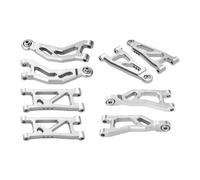Aluminum 7075 Alloy Front + Rear Upper And Lower Suspension Arms For Arrma 1/16 MOJAVE GROM DESERT TRUCK Upgrades - Silver