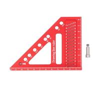 Aluminum Alloy Carpenter Square | Engraved Scale for Woodworking/Engineering/Construction | 90 Degree Angle Tool with 8 Preset Angles & Positioning Pin