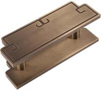 Aluminum Alloy Door Handle for Hotel Door, 8cm Wide Pulls with Pattern Carved, Vintage Solid Double-Sided Handle Poles, Easy Installation(Bronze,30cm/11 3/4in)