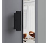 Aluminum Alloy Door Handle for Hotel Door, 8cm Wide Pulls with Pattern Carved, Vintage Solid Double-Sided Handle Poles, Easy Installation(Black,20cm/7 7/8in)