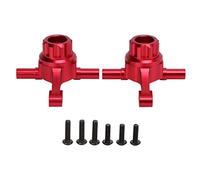 Aluminum Alloy Front Knuckle Arms Steering Cup for Tamiya TT02 1/10 RC Car Upgrade Parts, Front Knuckle Arm Uprights(6 x Screw) (Rosso)