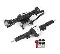 Aluminum Alloy Front Rear Axle for Axial SCX10 II | Heavy - Duty Steel Gear & Black Anodized Shell | RC Crawler Upgrade Components for SCX10 II 90046/90047 / 1:10 Scale Versions