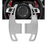 aluminum alloy Paddle Shifter Cover Trim Steering Wheel Shift Paddle Extended Shifter Trim Cover for Ford Mustang 2015 2016 2017 2018 2019 2020 2021 2022 2023 Interior Decoration (1 pair Silver)