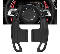 aluminum alloy Paddle Shifter Cover Trim Steering Wheel Shift Paddle Extended Shifter Trim Cover for Ford Mustang 2015 2016 2017 2018 2019 2020 2021 2022 2023 Interior Decoration (1 pair Black)