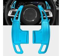 aluminum alloy Paddle Shifter Cover Trim Steering Wheel Shift Paddle Extended Shifter Trim Cover for Ford Mustang 2015 2016 2017 2018 2019 2020 2021 2022 2023 Interior Decoration (1 pair Blue)