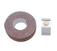 Aluminum Alloy Sandpaper Rack | 80 Grit 6m x 25mm Sandpaper Roll for Polishing/Oxidation Removal/Curved Areas | Handheld Sandpaper Holder with Nut Fixation