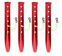 Aluminum Alloy Tent Stakes 4pcs | U - Shaped Windproof Snow Mud Pegs for Camping | Sturdy Tent Pegs for Outdoor/Beach/Backpacking | 31cm Lightweight Ground Anchors