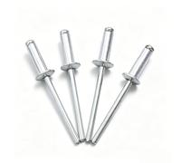 Aluminum Blind Rivets with Steel Mandrel, 100 PCS 4mm Flat Dome Head Pop Rivets for Electronics Cases, Car Interiors, Furniture, Picture Frames(4x16mm)