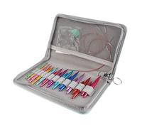 Aluminum Circular Knitting Needles Set, Circular Knitting Needle Set, Blanket Knitting Needle with Storage Bag, 3 to 8mm Interchangeable for Craft