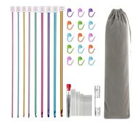 "Aluminum Crochet Hook Set 11 Sizes 2-8mm Tunisian Afghan Knitting Tools"