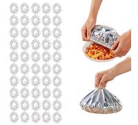 Aluminum Foil Food Cover, Reusable Elastic Heat Retaining Cover (50pcs)