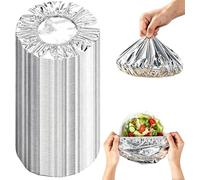 Aluminum Foil Insulation Cover, Elastic Foil Food Covers for Kitchen, Reusable Heat-Retaining Aluminium Food Covers, 110℃ Heat Resistant Elastic Lids for Kitchen, Picnic Restaurant (100Pcs)