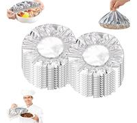 Aluminum Foil Sheets, Reusable Aluminum Foil Heat Lid, Elastic design Tin Foil Food Insulation Cover, Kitchen Insulation Cover, Fruit Cling Wrap, Aluminum Foil Food Wrap. (20pcs)