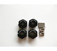 Aluminum Hex Adapter 12MM Diameter,6MM Thickness,2MM Pins,4MM Middle Hole -4PCS SET For RC 1:10 CAR CC01 TT01 H-P-I Sprint2 Black
