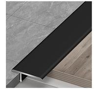 Aluminum Lightweight T Shape Flat Divider Strip Wood to Tile,Vinyl Flooring Transition Strip Thresholds Reducer, for Home Sliding Doors(Black,100cm/39.4in)