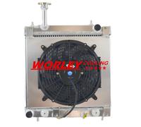 Aluminum Radiator and fan For SUZUKI ALTO GF HA25 HA35 1.0L 3Cyl 2009-On AT/MT
