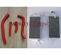 Aluminum Radiator and RED Hose For YAMAHA YZF450 YZ450F 2010 - 2013 10 11 12 13