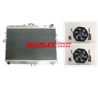 Aluminum radiator+FAN for Ford Econovan /Mazda E2000 AT Petrol 84-97 OUTLET LEFT
