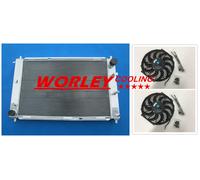Aluminum Radiator +Fans for FORD MUSTANG 1997-2004 GT/SVT V8 4.6L/5.4L Manual MT