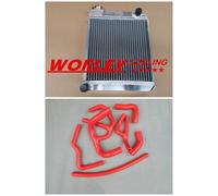Aluminum radiator for AUSTIN ROVER MINI 1275 GT 1959-1997 Manual and RED hoses