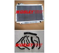 Aluminum radiator for Land cruiser 80 Series 1HZ Diesel &1HDT Turbo & hose BLACK