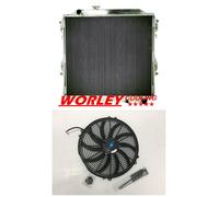 Aluminum radiator for Toyota Hilux Surf KZN185 3.0L Diesel 1996-02 Manual + Fan