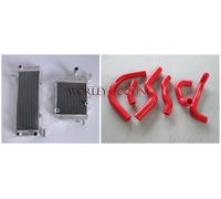 Aluminum Radiator & HOSE FOR Honda VFR 400R NC30/RVF 400 NC35 1989-1996 90 RED