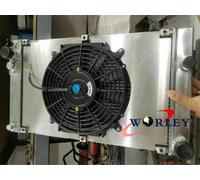 Aluminum radiator + Shroud+ fan for PORSCHE 944 2.5L NO-TURBO /S2 3.0L 1986-1991