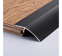 Aluminum Tile to Wood Floor Cover Edge Strips,Black Gold Silver Thresholds Reducer for Restaurant Hotel, Wide Floor Transition Strip(Black,105cm/41.3in)