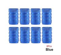 Aluminum Tire Valve Caps, Dustproof Caps, Universal Stem Covers Compatible With Cars, Bike And Bicycle, Trucks, Motorcycles Airtight Seal (Blue-8Pcs)