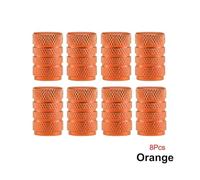 Aluminum Tire Valve Caps, Dustproof Caps, Universal Stem Covers Compatible With Cars, Bike And Bicycle, Trucks, Motorcycles Airtight Seal (Orange-8Pcs)
