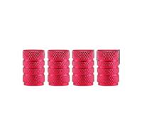 Aluminum Tire Valve Caps, Dustproof Caps, Universal Stem Covers Compatible With Cars, Bike And Bicycle, Trucks, Motorcycles Airtight Seal (Red-4Pcs)