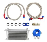 Aluminum Universal 19 Row AN-10AN Engine Racing Oil Cooler Nuovo Argento
