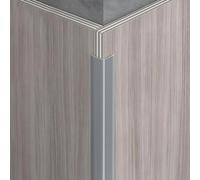AluminumProtect - Set di 3 protezioni da parete, 100 cm, 25 x 25 mm, colore: grigio