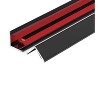 AluminumProtectors - Modanatura adesiva per pareti e pellicce, 100 cm, confezione da 3, facile da installare, H (nero, 20 x 20 mm)