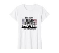 Alumni DD214: Ho servito, Sono Sopravvissuto, Ho i Documenti Maglietta, Donna, Bianco, M
