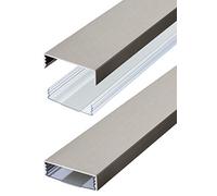 Alunovo - Canalina passacavi in alluminio anodizzato, colore argento opaco, disponibile in diverse lunghezze, Argento, AL90-025